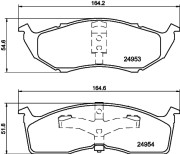 8DB 355 014-971 Sada brzdových destiček, kotoučová brzda HELLA PAGID