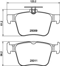 8DB 355 020-261 Sada brzdových destiček, kotoučová brzda HELLA PAGID