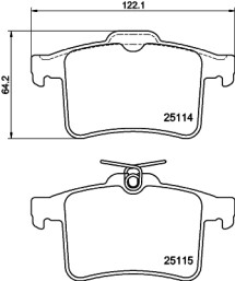 8DB 355 015-901 Sada brzdových destiček, kotoučová brzda HELLA PAGID