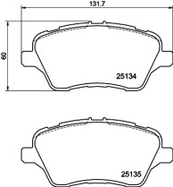 8DB 355 020-621 Sada brzdových destiček, kotoučová brzda HELLA PAGID