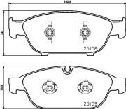 8DB 355 016-031 Sada brzdových destiček, kotoučová brzda HELLA PAGID