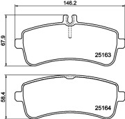 8DB 355 021-521 Sada brzdových destiček, kotoučová brzda HELLA PAGID