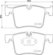 8DB 355 015-781 Sada brzdových destiček, kotoučová brzda HELLA PAGID