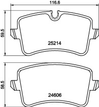 8DB 355 025-311 Sada brzdových destiček, kotoučová brzda HELLA PAGID