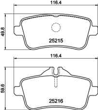 8DB 355 019-841 Sada brzdových destiček, kotoučová brzda HELLA PAGID