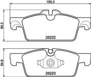 8DB 355 041-101 Sada brzdových destiček, kotoučová brzda HELLA PAGID