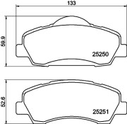 8DB 355 020-771 Sada brzdových destiček, kotoučová brzda HELLA PAGID