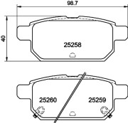 8DB 355 015-871 Sada brzdových destiček, kotoučová brzda HELLA PAGID