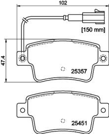 8DB 355 019-801 Sada brzdových destiček, kotoučová brzda HELLA PAGID