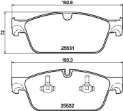 8DB 355 020-141 Sada brzdových destiček, kotoučová brzda HELLA PAGID