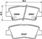 8DB 355 020-371 Sada brzdových destiček, kotoučová brzda HELLA PAGID