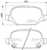 8DB 355 020-751 Sada brzdových destiček, kotoučová brzda HELLA PAGID