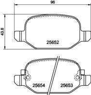 8DB 355 020-761 Sada brzdových destiček, kotoučová brzda HELLA PAGID