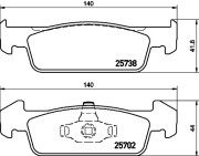 8DB 355 020-421 Sada brzdových destiček, kotoučová brzda HELLA PAGID