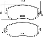 8DB 355 020-891 Sada brzdových destiček, kotoučová brzda HELLA PAGID