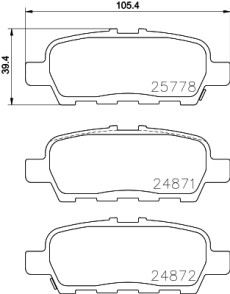 8DB 355 020-401 Sada brzdových destiček, kotoučová brzda HELLA PAGID