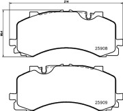 8DB 355 036-471 Sada brzdových destiček, kotoučová brzda HELLA PAGID