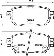 8DB 355 021-491 Sada brzdových destiček, kotoučová brzda HELLA PAGID