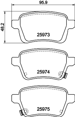 8DB 355 021-441 Sada brzdových destiček, kotoučová brzda HELLA PAGID