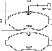 8DB 355 005-611 Sada brzdových destiček, kotoučová brzda HELLA PAGID