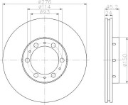 8DD 355 108-521 Brzdový kotouč HELLA PAGID