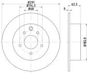 8DD 355 119-101 Brzdový kotouč HELLA PAGID