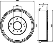 8DT 355 302-121 Brzdový buben HELLA PAGID