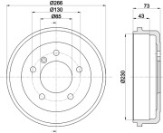 8DT 355 301-151 HELLA PAGID brzdový bubon 8DT 355 301-151 HELLA PAGID