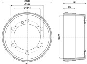 8DT 355 301-661 Brzdový buben HELLA PAGID