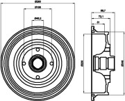 8DT 355 301-601 Brzdový buben HELLA PAGID