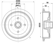 8DT 355 301-681 HELLA PAGID brzdový bubon 8DT 355 301-681 HELLA PAGID