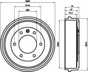 8DT 355 300-041 Brzdový buben HELLA PAGID