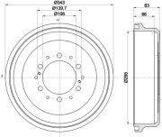 8DT 355 301-491 HELLA PAGID brzdový bubon 8DT 355 301-491 HELLA PAGID