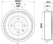 8DT 355 301-571 Brzdový buben HELLA PAGID