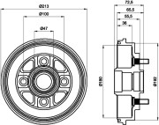 8DT 355 300-281 Brzdový buben HELLA PAGID