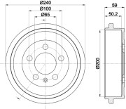 8DT 355 300-371 Brzdový buben HELLA PAGID