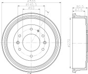 8DT 355 301-051 Brzdový buben HELLA PAGID