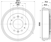 8DT 355 301-841 HELLA PAGID brzdový bubon 8DT 355 301-841 HELLA PAGID