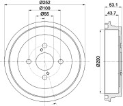 8DT 355 301-901 Brzdový buben HELLA PAGID