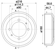 8DT 355 302-461 HELLA PAGID brzdový bubon 8DT 355 302-461 HELLA PAGID