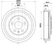 8DT 355 302-561 HELLA PAGID brzdový bubon 8DT 355 302-561 HELLA PAGID