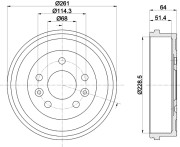 8DT 355 303-151 Brzdový buben HELLA PAGID