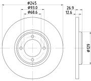 8DD 355 100-021 Brzdový kotouč HELLA PAGID