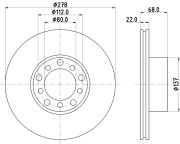 8DD 355 100-401 Brzdový kotouč HELLA PAGID