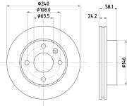 8DD 355 100-531 Brzdový kotouč HELLA PAGID