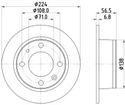 8DD 355 100-681 Brzdový kotouč HELLA PAGID