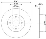 8DD 355 101-441 Brzdový kotouč HELLA PAGID