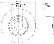 8DD 355 101-511 Brzdový kotouč HELLA PAGID