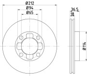 8DD 355 102-111 HELLA PAGID brzdový kotúč 8DD 355 102-111 HELLA PAGID