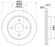 8DD 355 103-391 Brzdový kotouč PRO HELLA PAGID